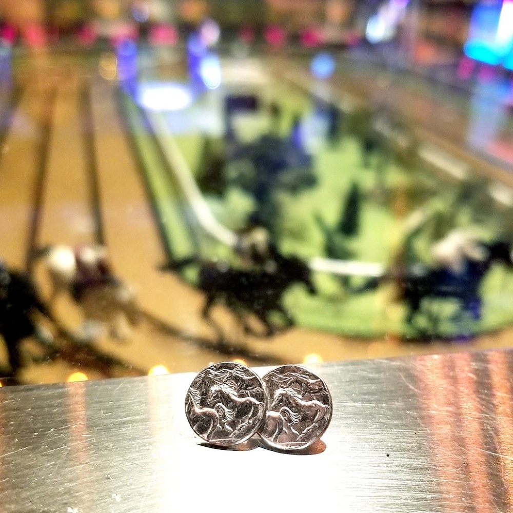 Silver State Coin Stud Earrings